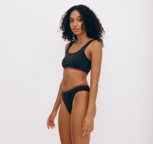 Organic Basics LENZING™ ECOVERO™ Luxe Touch Square Neck Bralette Zwart | 80391-RWCK