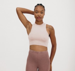 Organic Basics ORGANIC COTTON Core Crop Tank Top Roze | 05134-KCGO