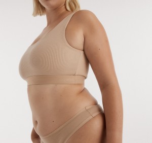 Organic Basics ORGANIC COTTON Core Rib Tank Bralette Hazelnut | 71068-XSWC