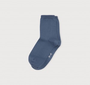 Organic Basics ORGANIC COTTON Core Socks 2-pack Blauw | 78165-VLWJ