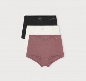 Organic Basics ORGANIC COTTON Flex Shorty 3-pack Wit Roze Zwart | 05842-UWYM