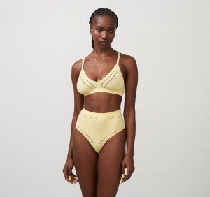 Organic Basics ORGANIC COTTON Seamless High-Rise Tanga Lemonade | 73865-FKDQ