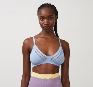 Organic Basics ORGANIC COTTON Seamless Triangle Bra Blauw | 49276-ELXJ