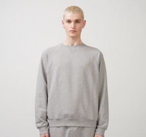 Organic Basics ORGANIC COTTON True French-Terry Crewneck Sweat Grijs | 82451-ASYF