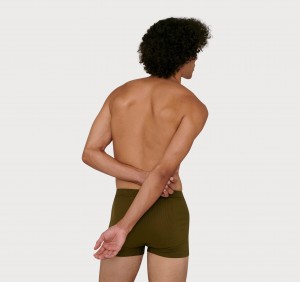 Organic Basics ORGANIC COTTON True Rib Boxers 2-pack Olijfgroen | 84130-EKJQ