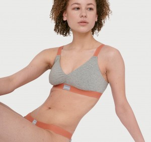 Organic Basics RECYCLED COTTON Recycled Katoenen Move Bralette Grijs | 86475-ZGRW