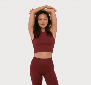 Organic Basics RECYCLED NYLON Active Crop Top Bordeaux | 18305-KXVO