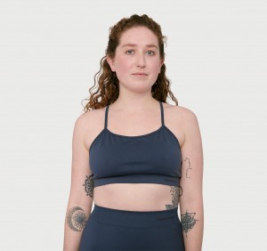 Organic Basics RECYCLED NYLON Active Sports Bra Blauw | 92148-KHJQ