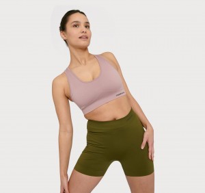 Organic Basics RECYCLED NYLON Active Yoga Shorts Olijfgroen | 63947-HNDM