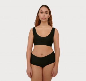 Organic Basics RECYCLED NYLON Invisible Bra Zwart | 84560-AKHR