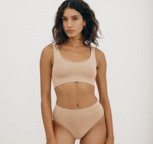 Organic Basics Recycled Nylon Smooth Bralette Hazelnut | 61254-QECW