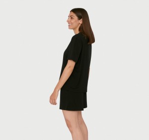 Organic Basics TENCEL™ LYOCELL Soft Touch Boxy Tee Zwart | 57091-YHIZ