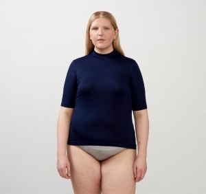 Organic Basics TENCEL™ LYOCELL Soft Touch Turtleneck Tee Donkerblauw | 98106-XGIN