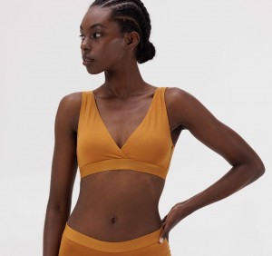 Organic Basics TENCEL™ LYOCELL Soft Touch Basic Bralette Ocher | 96502-THYW