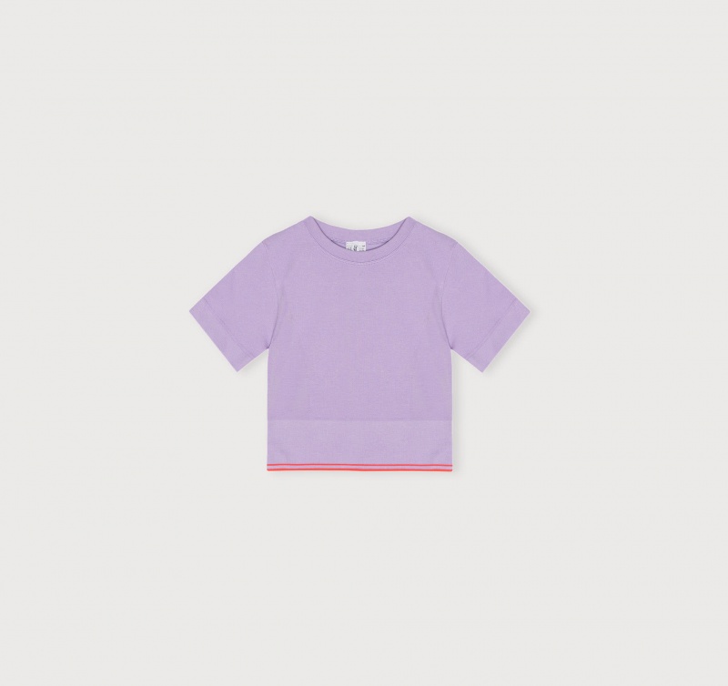 Organic Basics LENZING™ ECOVERO™ Luxe Touch Crop Tee Lavendel | 40567-HEVI