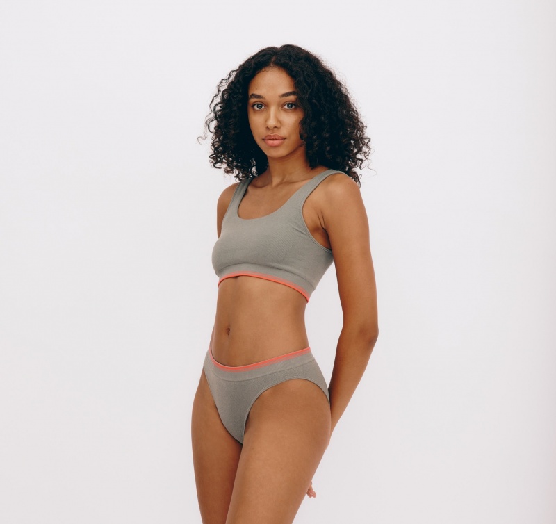 Organic Basics LENZING™ ECOVERO™ Luxe Touch Square Neck Bralette Seaweed | 83671-TXDW