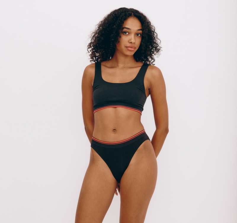 Organic Basics LENZING™ ECOVERO™ Luxe Touch Square Neck Bralette Zwart | 70169-KDXJ