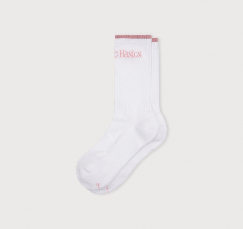 Organic Basics ORGANIC COTTON Active Tennis Socks Wit Roze | 05286-YOEP