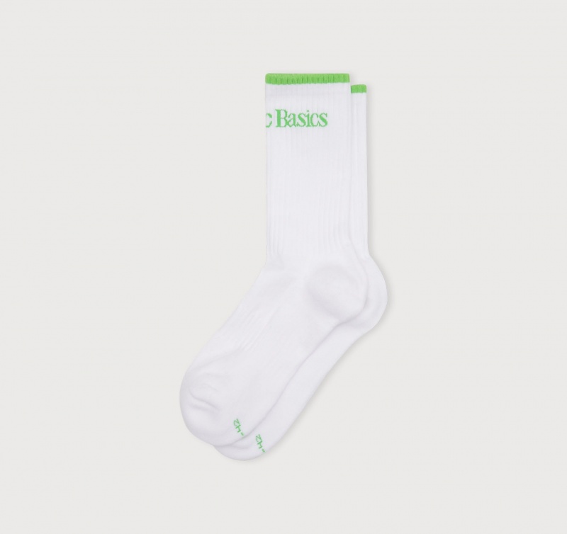 Organic Basics ORGANIC COTTON Active Tennis Socks Wit Groen | 18690-GIPC