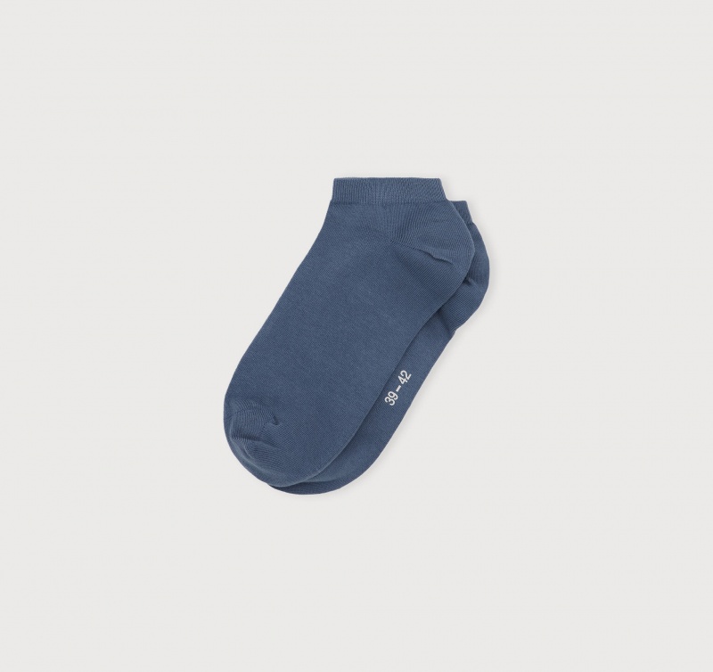 Organic Basics ORGANIC COTTON Core Ankle Socks 2-Pack Blauw | 85204-XBVR