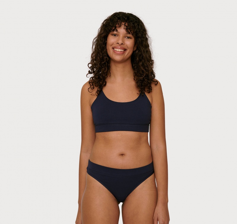 Organic Basics ORGANIC COTTON Core Basic Bra Donkerblauw | 37896-HNZE