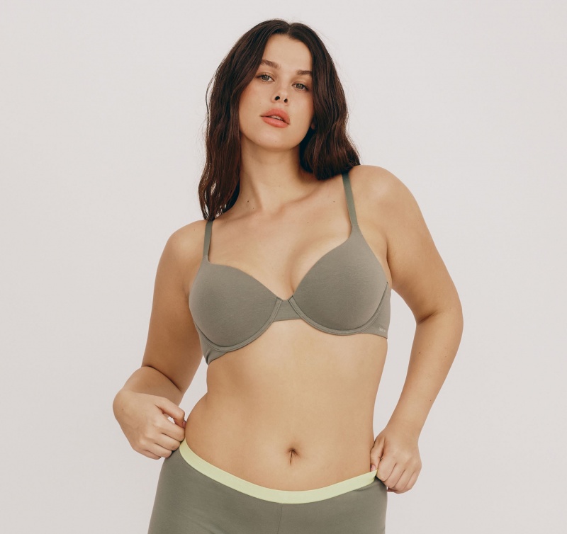 Organic Basics ORGANIC COTTON Core Full Coverage Bra Seaweed | 87693-FGIV