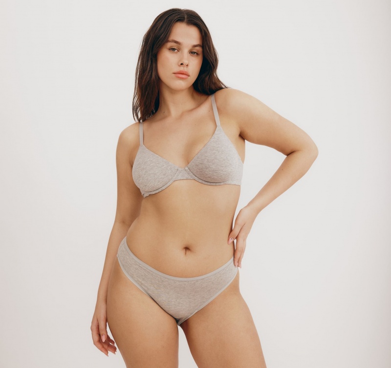 Organic Basics ORGANIC COTTON Core Unlined Demi Bra Grijs | 47013-OZHW