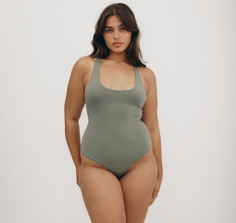 Organic Basics ORGANIC COTTON Flex Bodysuit Seaweed | 25980-ITBD