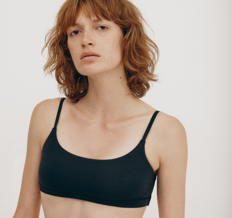 Organic Basics ORGANIC COTTON Flex Bralette Zwart | 04362-LSIR