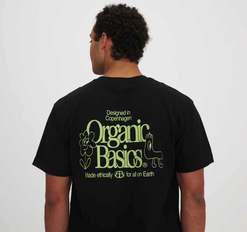 Organic Basics ORGANIC COTTON Merch Boxy Tee Zwart | 10268-KCZB