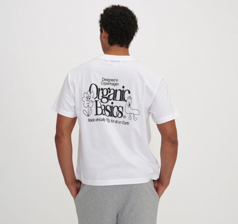 Organic Basics ORGANIC COTTON Merch Boxy Tee Wit | 17649-XKPT