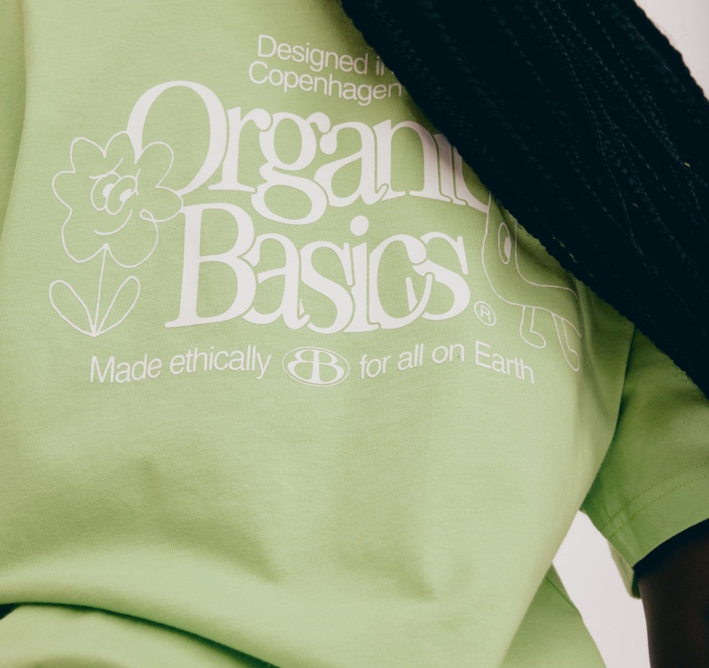 Organic Basics ORGANIC COTTON Merch Boxy Tee Groen | 45169-WTRF