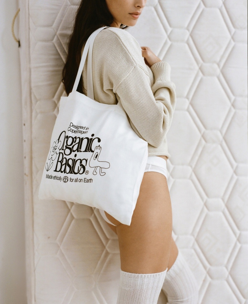 Organic Basics ORGANIC COTTON Merch Tote Bag Ecru | 72504-XTHS