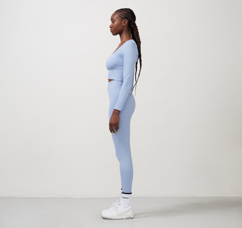 Organic Basics ORGANIC COTTON Seamless Leggings Blauw | 40568-ROZS