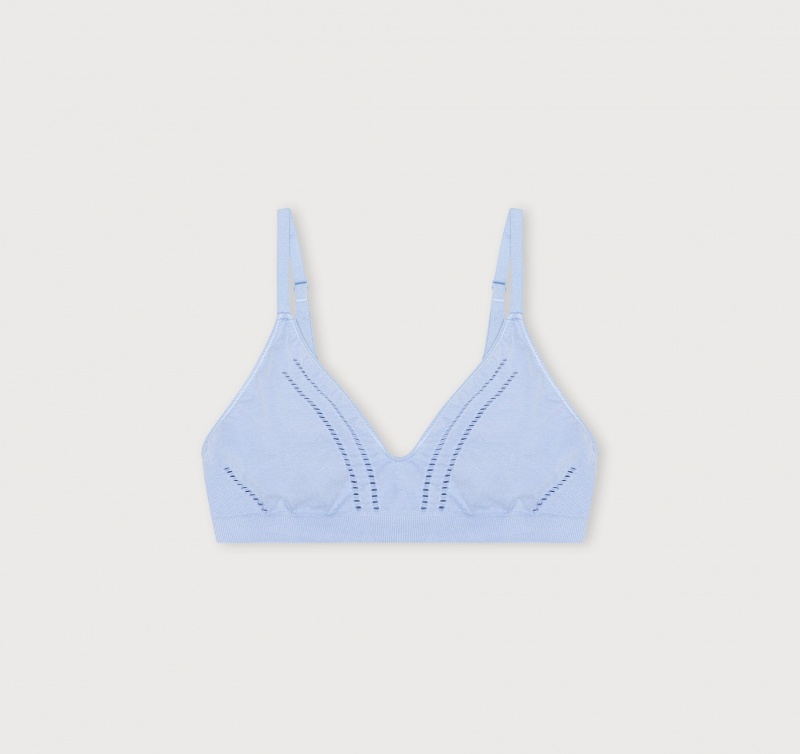 Organic Basics ORGANIC COTTON Seamless Triangle Bra Blauw | 21738-ORMP