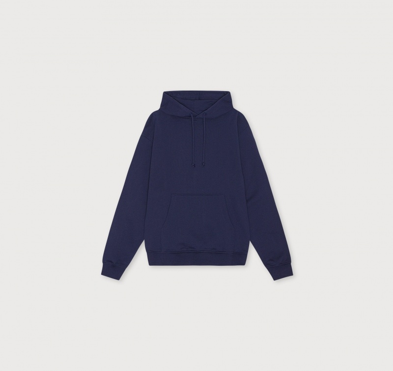 Organic Basics ORGANIC COTTON True French-Terry Sweat-Hood Donkerblauw | 12956-BPZD