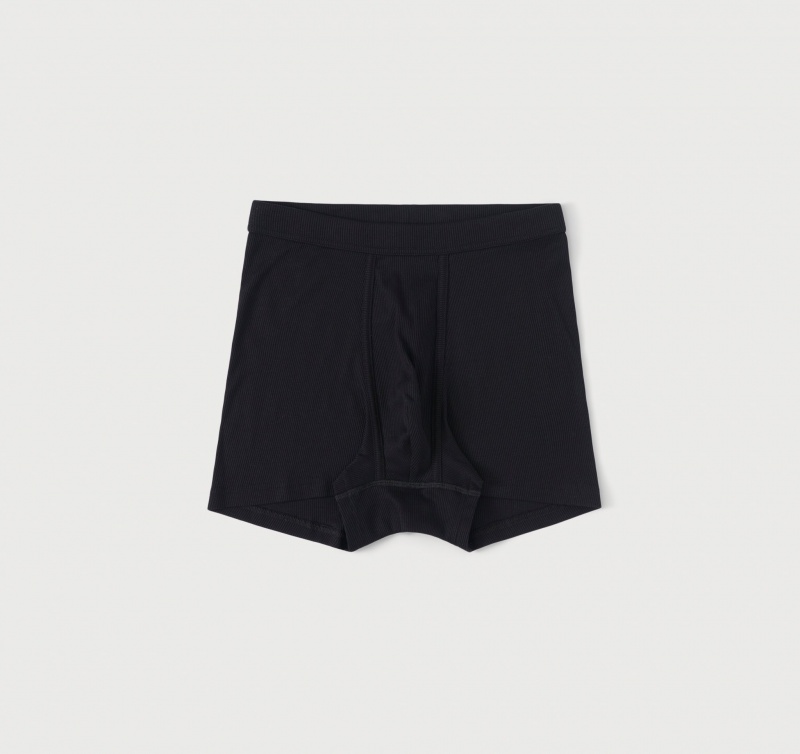 Organic Basics ORGANIC COTTON True Rib Boxers 2-pack Zwart | 51468-EZXJ