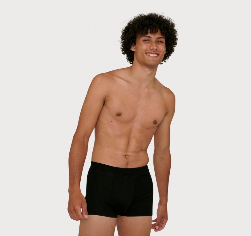 Organic Basics ORGANIC COTTON True Rib Boxers 2-pack Zwart | 51468-EZXJ