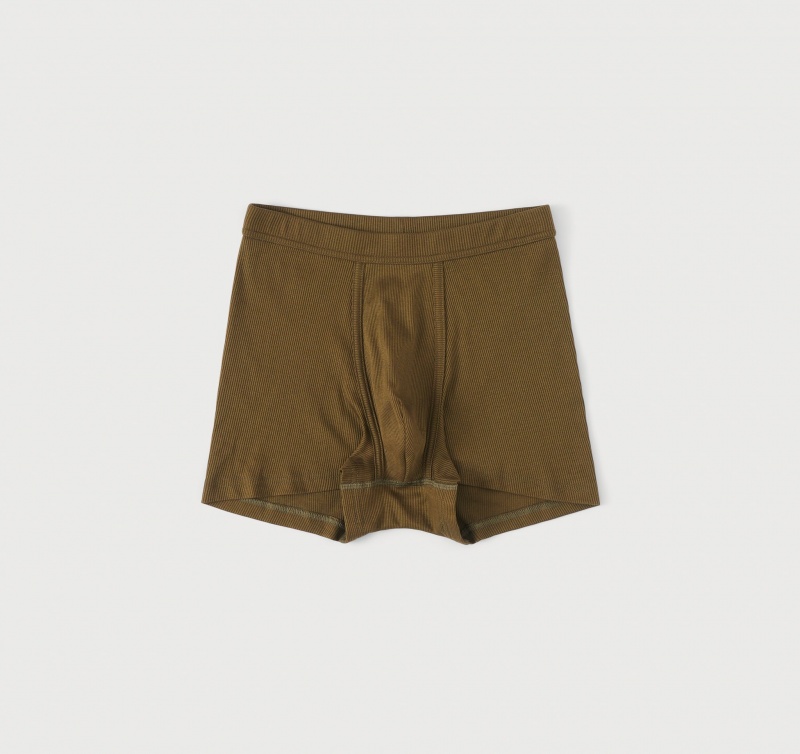 Organic Basics ORGANIC COTTON True Rib Boxers 2-pack Olijfgroen | 84130-EKJQ