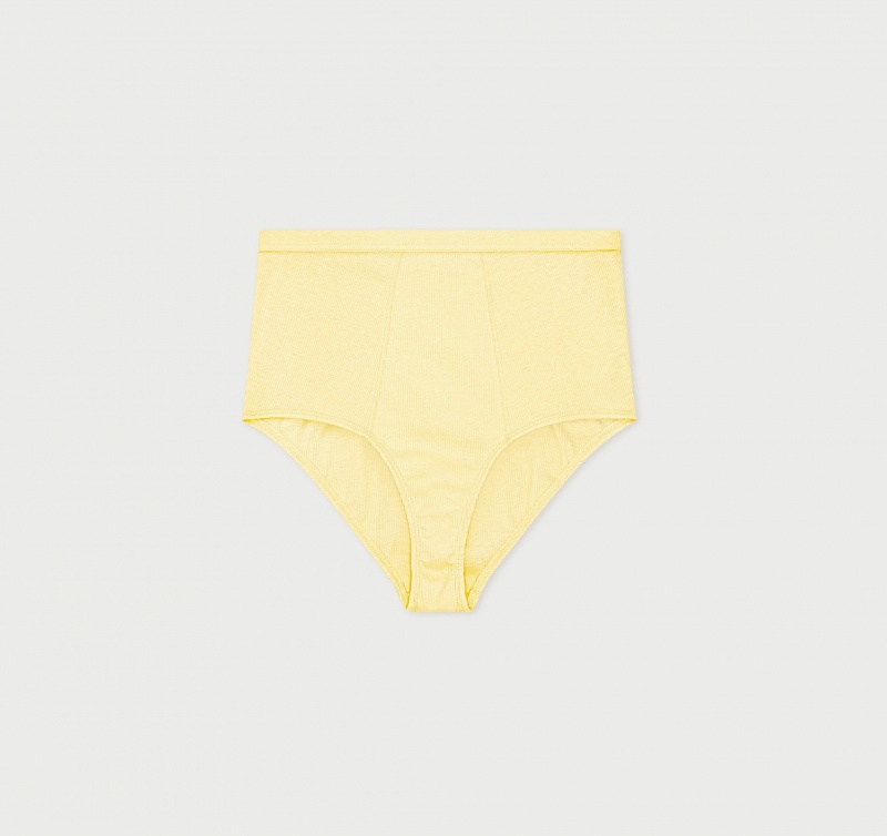 Organic Basics ORGANIC COTTON True Rib Super High-Rise Briefs Lemonade | 91865-YIVP