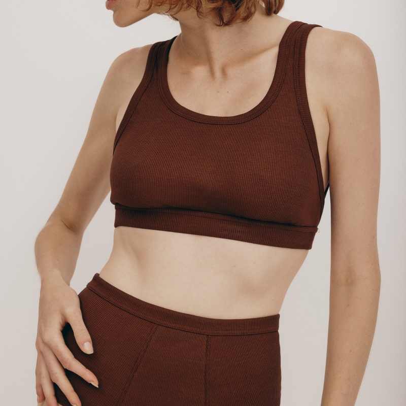 Organic Basics ORGANIC COTTON True Rib Tank Bra Maple | 57698-EXDL