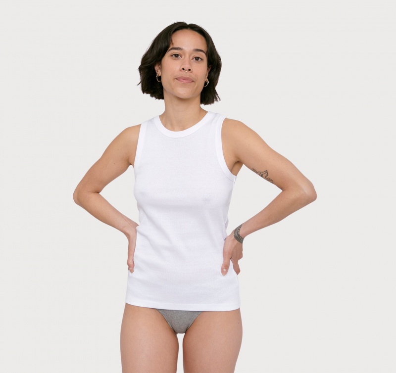 Organic Basics ORGANIC COTTON True Rib Tank Top Wit | 60342-CXEJ