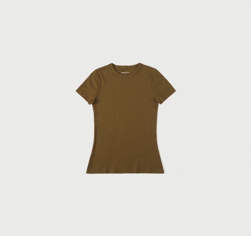 Organic Basics ORGANIC COTTON True Rib Tee Zwart | 52607-CVUS