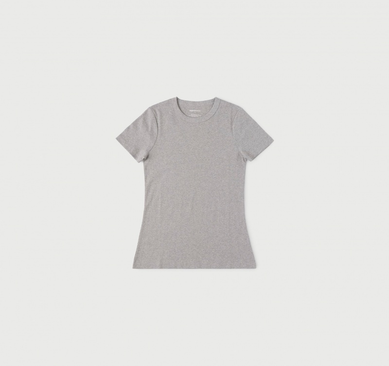 Organic Basics ORGANIC COTTON True Rib Tee Grijs | 54360-ATWB