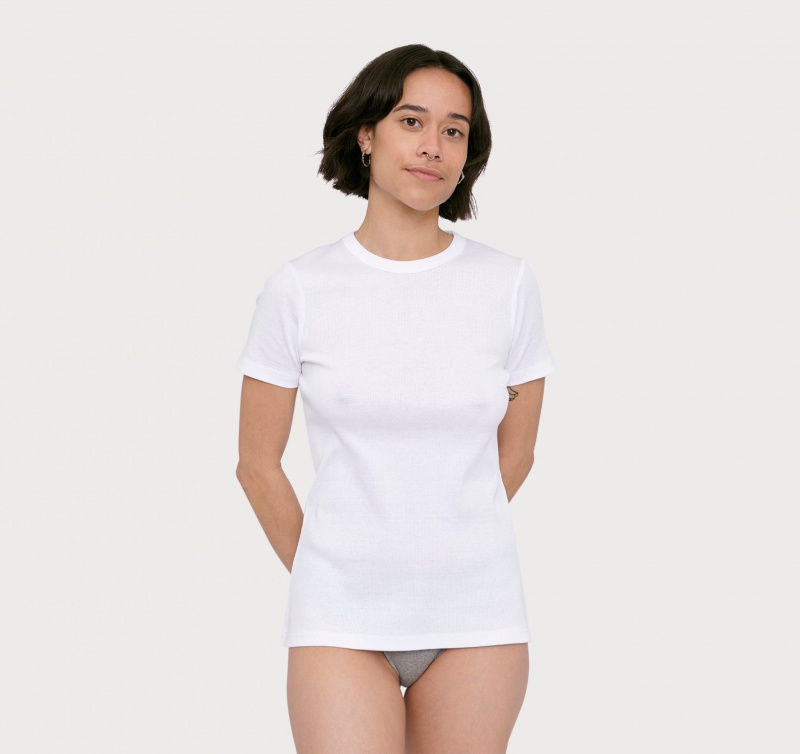 Organic Basics ORGANIC COTTON True Rib Tee Wit | 10426-YLHD