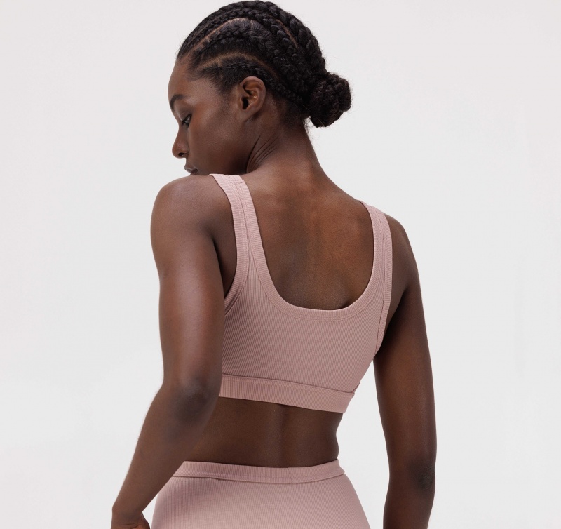 Organic Basics ORGANIC COTTON True Rib Tank Bra Roze | 25796-WCFM