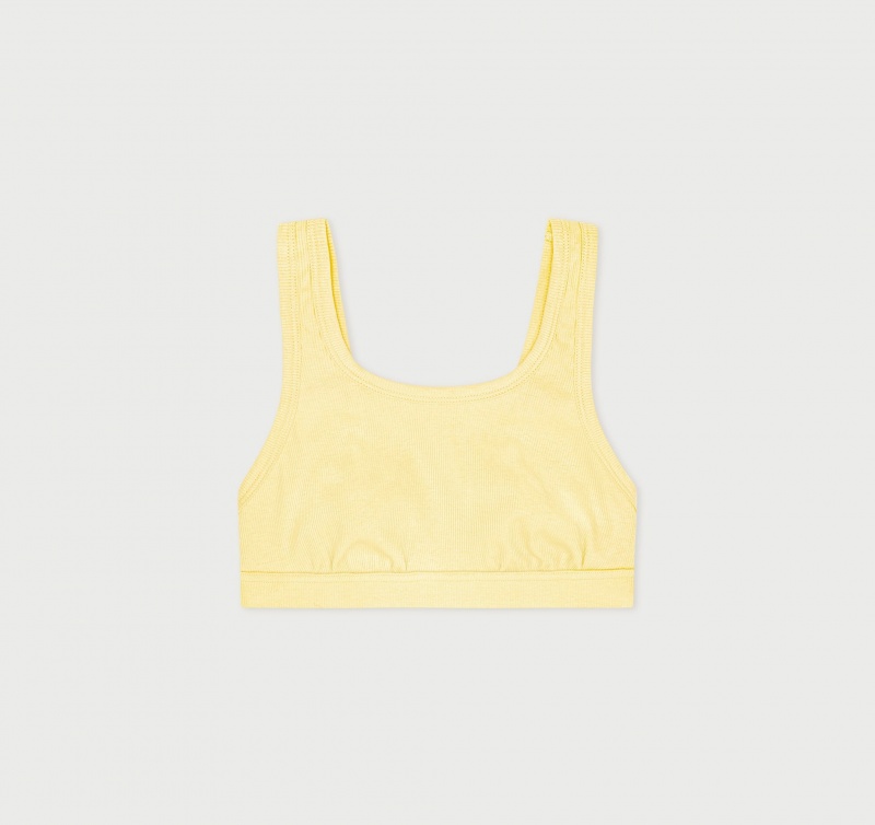 Organic Basics ORGANIC COTTON True Rib Tank Bra Lemonade | 49685-ZYHN