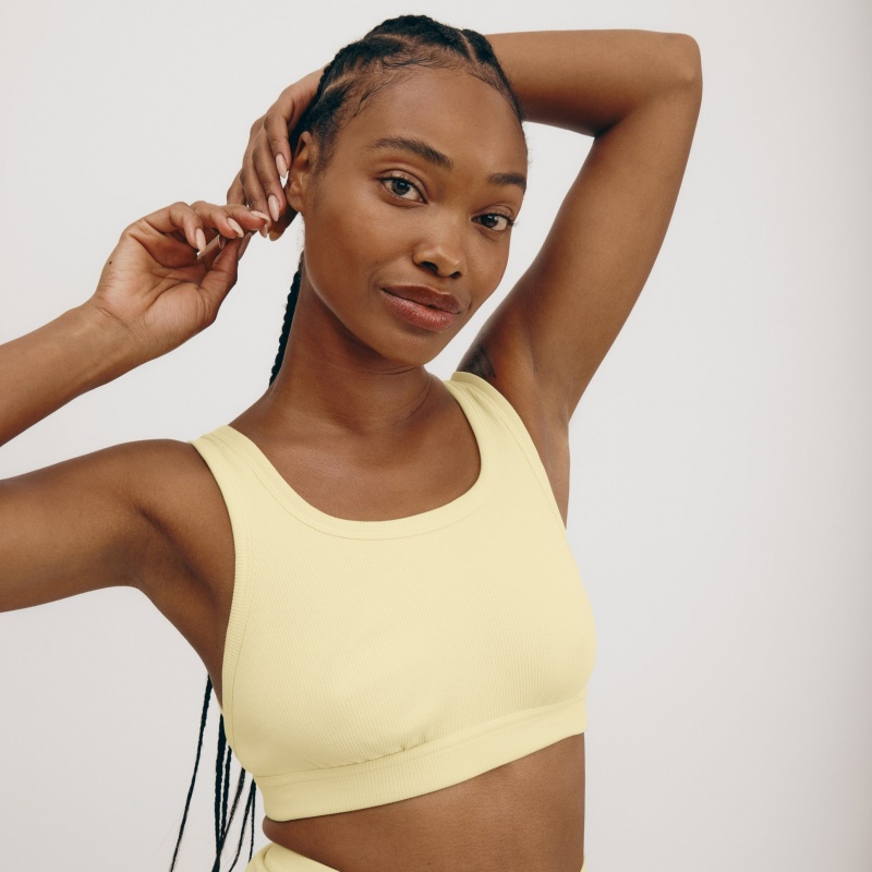 Organic Basics ORGANIC COTTON True Rib Tank Bra Lemonade | 49685-ZYHN