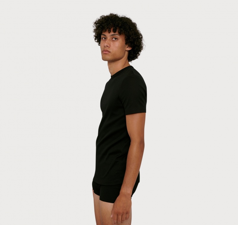 Organic Basics ORGANIC COTTON True Rib Tee Zwart | 21543-NLEZ