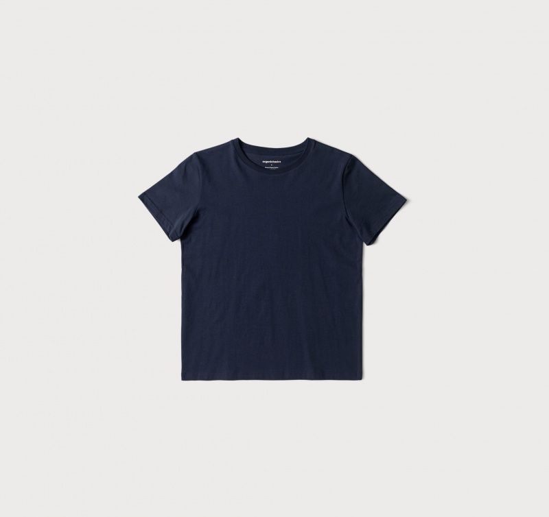 Organic Basics ORGANIC COTTON True Tee Donkerblauw | 04831-MERD